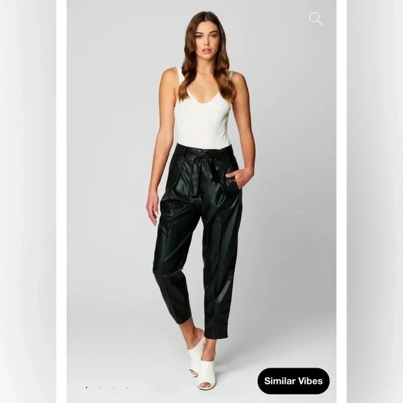 Blank NYC Pants - NWT $98 Blank NYC Off The Record Vegan Leather Pants Trousers Belted Black sz 24